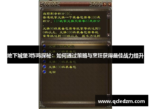 地下城堡3炸鸡探秘：如何通过策略与烹饪获得最佳战力提升